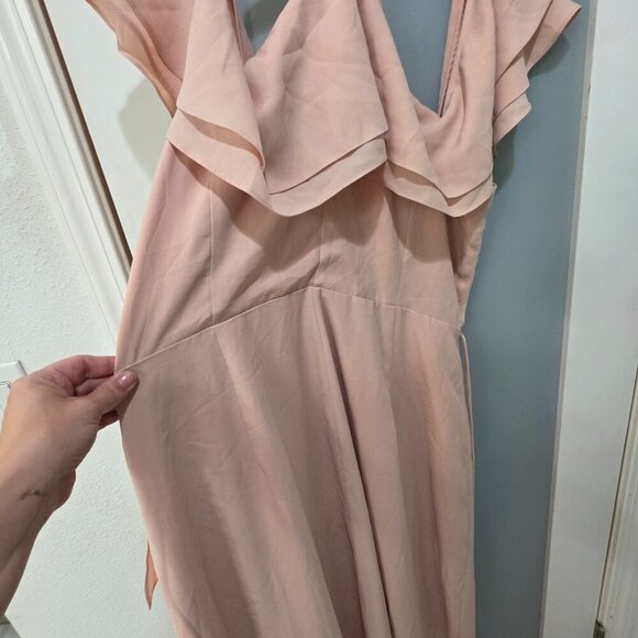 City Chic Pink Wrap Maxi Dress 18 | Cold Shoulder Strappy Formal Gown - Picture 12 of 16